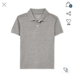 Childrens Place Boys print polo Sz 14 NWT